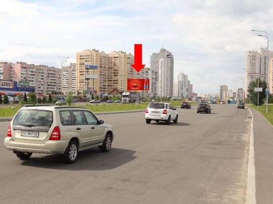 Фото рекламной плоскости по адресу Григоренко пр. / Крушельницкой ул., возле супермаркетов "Эпицентр", "METRO", в сторону ст. м. "Позняки"