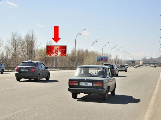 Фото рекламной плоскости по адресу Дарницкое шоссе / Сортировочная ул., 450м до жд станции "Левый берег", в центр