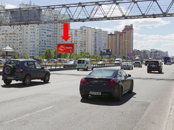 Фото рекламной плоскости по адресу Бажана пр., 30, в сторону мост Южный