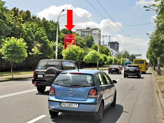 Фото рекламной плоскости по адресу Голосеевский пр., 112, напротив, в сторону ВДНХ, Одесская пл.
