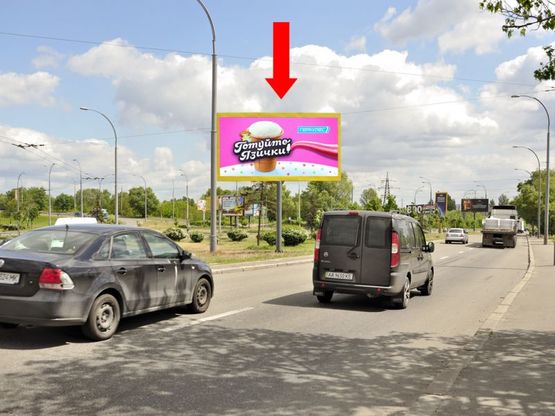 Фото рекламної площини за адресою Бандеры пр. (бывш. Московский пр.) / Набережно-Рыбальская ул., в сторону Электриков ул.