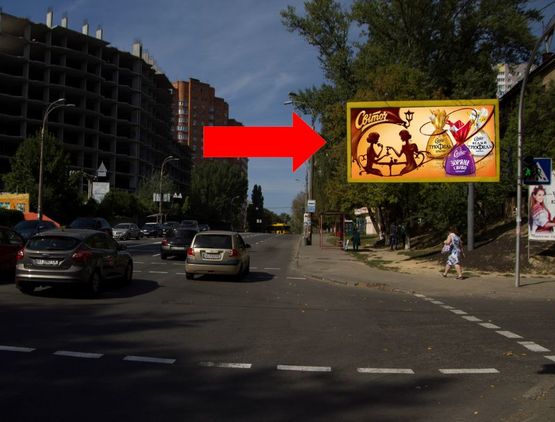 Фото рекламної площини за адресою Науки пр., 59 / Моторная ул., в сторону Демеевская пл. (бывш. Московская пл.), из центра