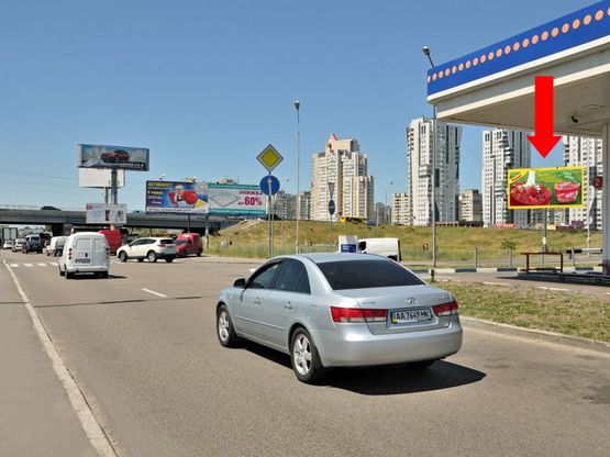 Фото рекламної площини за адресою Бажана пр. / Григоренка пр., ст.м. "Позняки", возле заправки "ТНК", в сторону моста Южного