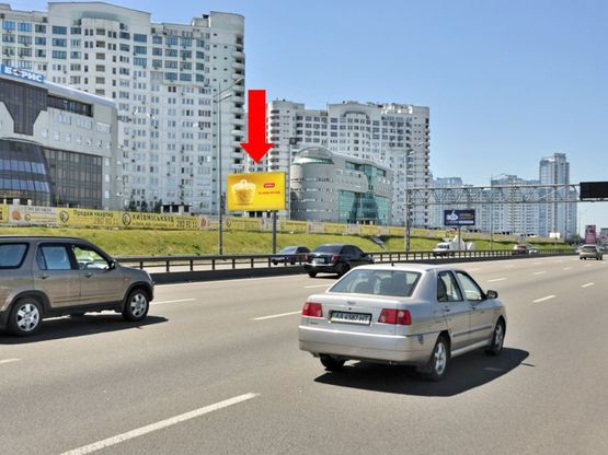 Фото рекламної площини за адресою Бажана пр., 14А, возле клиники "Борис", между ст. м. "Осокорки" и ст. м. "Позняки", в сторону мост Южный