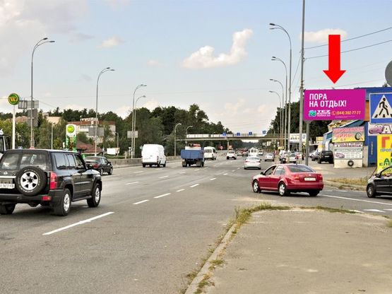 Фото рекламної площини за адресою Городская ул. / Стеценка ул., возле магазина "Ашан", "Новус", из центра