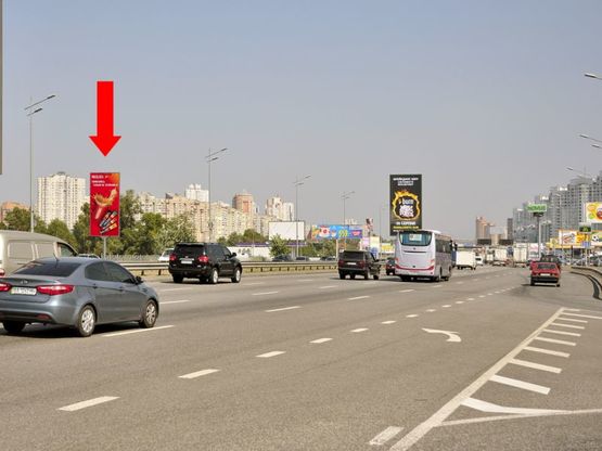 Фото рекламної площини за адресою Бажана пр., 140м от ст. м. "Славутич", в сторону ст. м. "Осокорки", Харьковская пл.