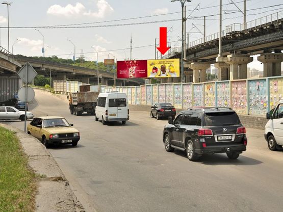 Фото рекламной плоскости по адресу Столичное шоссе, ас "Выдубичи", ст. м. "Выдубичи", выезд с ас, правый