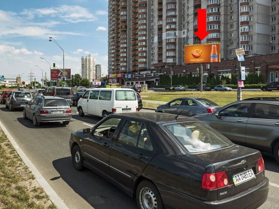Фото рекламної площини за адресою Саперно-Слободская ул., 8 / Гринченка ул., развязка, в сторону супермаркета "Leroy Merlin", мост Южный