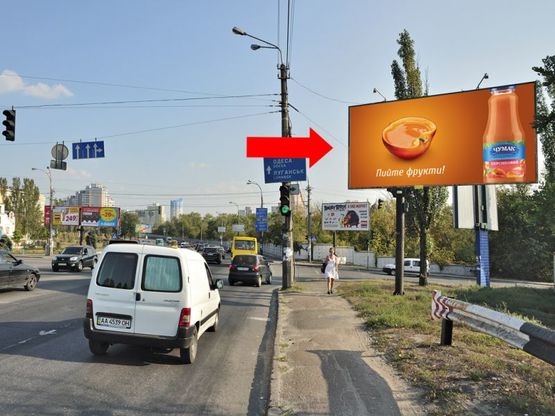 Фото рекламной плоскости по адресу Харьковское шоссе / Тепловозная ул.  на светофоре, в сторону Харьковская пл.