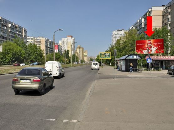 Фото рекламної площини за адресою Тростянецкая ул. / Вербицкого ул., в сторону Харьковское шоссе