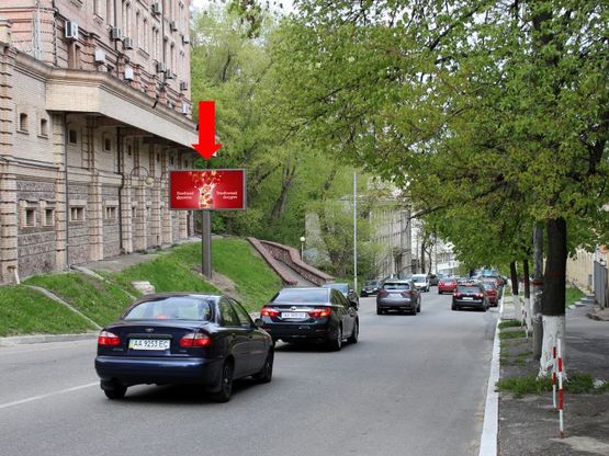 Фото рекламной плоскости по адресу Кудрявский спуск, 3, в сторону Глубочицкая ул.