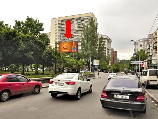 Фото рекламної площини за адресою Тверская ул. / Б. Васильковская ул., съезд на Б. Васильковская ул.