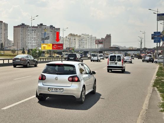 Фото рекламної площини за адресою Бажана пр., ст. м. "Харьковская", в сторону ст. м. "Позняки", правая