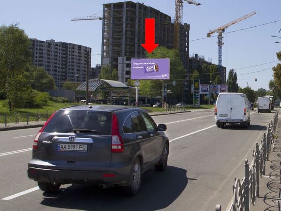 Фото рекламной плоскости по адресу Кировоградская ул., 19, за поворотом на Профинтерна ул., АЗС "Окко", к Лобановского пр. (бывш. Краснозвездный пр.)
