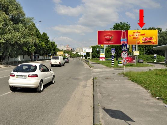 Фото рекламной плоскости по адресу Кировоградская ул., 60, напротив, после поворота на Монтажников ул., в сторону Гринченка ул., правый