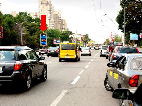 Фото рекламної площини за адресою Победы пр., напротив Медуниверситета им. Богомольцаа, в сторону ст. м. "Шулявская"