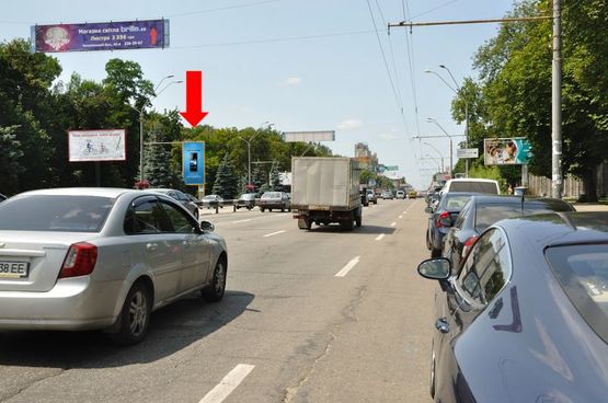 Фото рекламной плоскости по адресу Победы пр., 32, напротив Зоопарка, в сторону ст. м. "Шулявская"