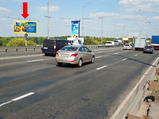 Фото рекламной плоскости по адресу Ватутина пр., 30м. от моста Московского , в сторону ж/ м "Троещина"