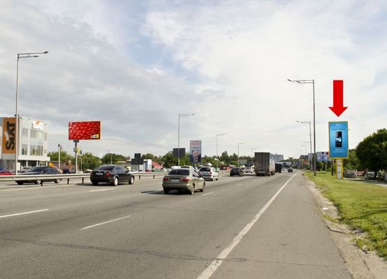 Фото рекламної площини за адресою Столичное шоссе / Чапаевское шоссе, 25, напротив, в сторону Конча-Заспа