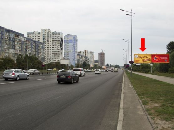 Фото рекламної площини за адресою Бажана пр., 7Б, в сторону Харьковская пл., левая