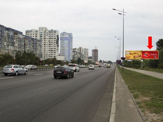 Фото рекламної площини за адресою Бажана пр., 7Б, в сторону Харьковская пл., правая
