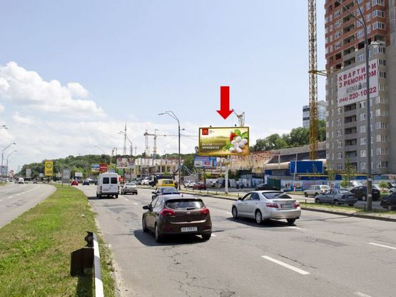 Фото рекламної площини за адресою Саперно-Слободская ул., возле супермаркета "Леруа Мерлен", в сторону моста Южного