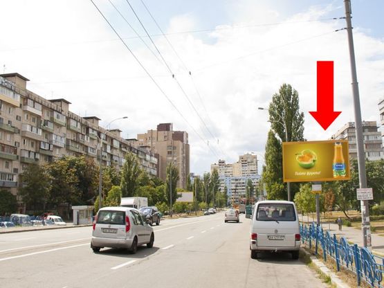 Фото рекламної площини за адресою Архипенка ул. (бывш. Залки ул.), 3, напротив супермаркета "Сильпо", в сторону Иорданская ул. (бывш. Гавро ул.)