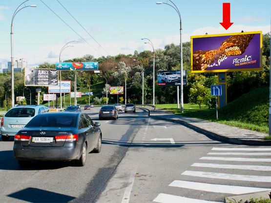 Фото рекламної площини за адресою Протасов Яр ул., 60м. от поворота на Амосова ул., в сторону Малевича ул. (бывш. Боженка ул.)