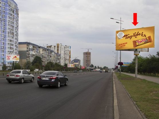 Фото рекламної площини за адресою Бажана пр., 5Е, в сторону Харьковская пл.