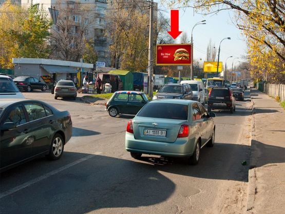 Фото рекламной плоскости по адресу Науки пр., 94/5, напротив Китаевская ул., в сторону Демеевская пл. (бывш. Московская пл.)