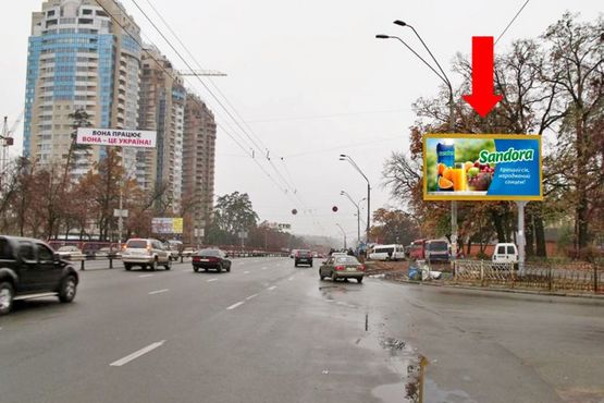 Фото рекламної площини за адресою Победы пр., 125, напротив, 70м. к автостанции "Дачная", из центра