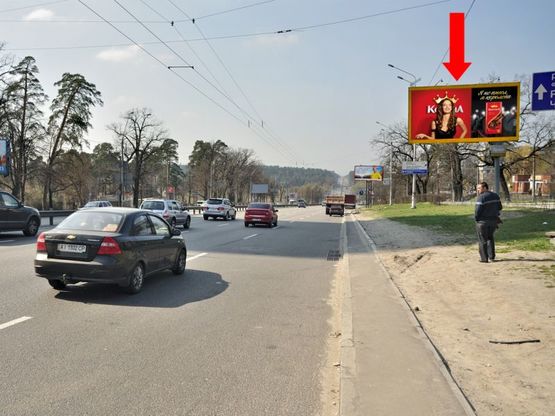 Фото рекламной плоскости по адресу Победы пр., 144, автостанция "Дачная", из центра