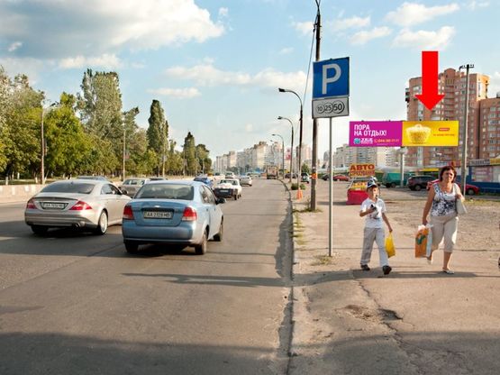 Фото рекламної площини за адресою Палладина пр., 220м от поворота на Булаховского ул., в сторону ст. м. "Академгородок", правый