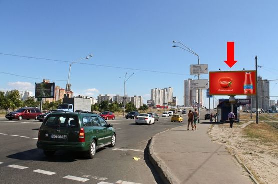 Фото рекламной плоскости по адресу Григоренко пр., 33-34 / Драгоманова ул., в сторону Бажана пр.