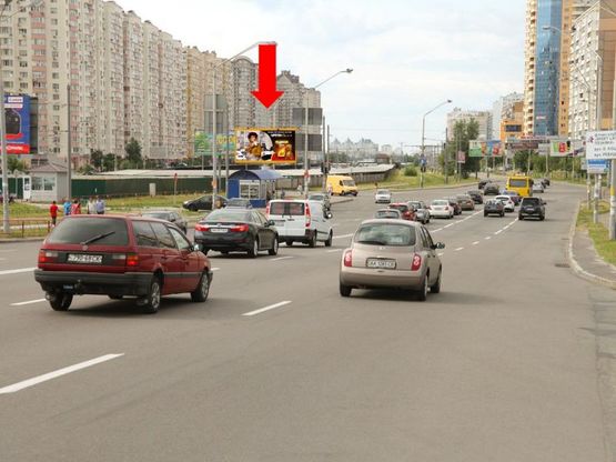 Фото рекламной плоскости по адресу Григоренко пр., 33-34 / Драгоманова ул., в сторону Ахматовой ул.