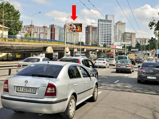 Фото рекламної площини за адресою Науки пр., 6, напротив, в сторону Саперно-Слободская ул.