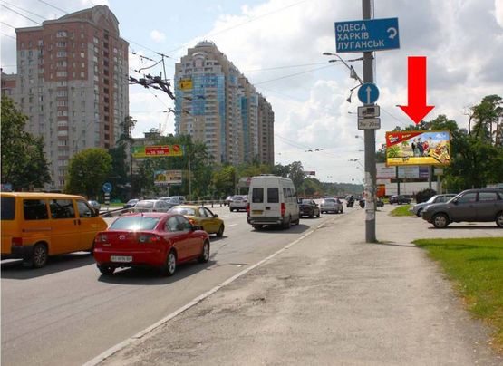 Фото рекламной плоскости по адресу Победы пр., 123, напротив, 100 м. до автостанции "Дачная", из центра