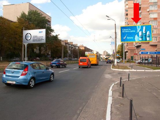 Фото рекламної площини за адресою Народного Ополчения ул., 7, в сторону Севастопольска пл.