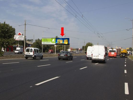 Фото рекламной плоскости по адресу Кольцевая дорога, разделитель, возле супермаркета "Billa", в сторону Победы пр., правый