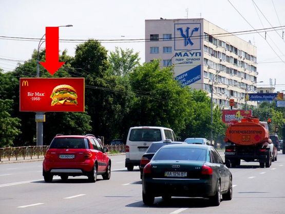 Фото рекламной плоскости по адресу Лобановского пр. (бывш. Краснозвездный пр.), 115-а, в сторону Демеевская пл. (бывш. Московская пл.)