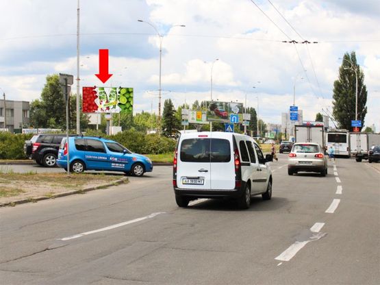 Фото рекламной плоскости по адресу Героев Днепра ул., 6 / Гайдай ул., развязка, в сторону ТРЦ "Караван", Богатырской ул.