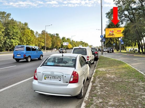 Фото рекламної площини за адресою Столичное шоссе / Пироговский путь ул. (бывш. Краснознаменная ул.), возле АЗС "Shell", в сторону Конче-Заспы