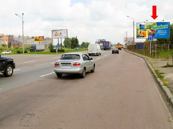 Фото рекламної площини за адресою Ватутина пр., 26, в сторону рынка "ж/ м "Троещина"", Братиславская ул.