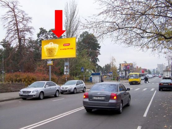 Фото рекламної площини за адресою Малышка ул., напротив выезда с Дарницкий бул., в сторону ст. м. "Дарница"