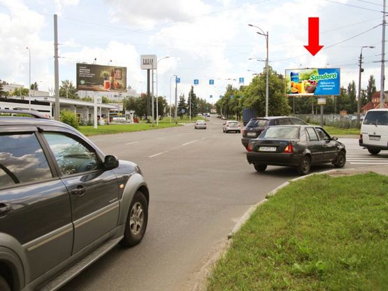 Фото рекламної площини за адресою Героев Космоса ул. / Коласа ул., возле супермаркета "Фуршет", в сторону Курбаса пр.