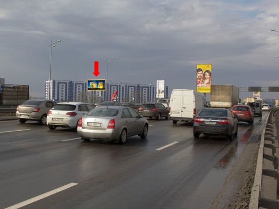 Фото рекламной плоскости по адресу Бажана пр., ст. м. "Славутич", в сторону моста Южного