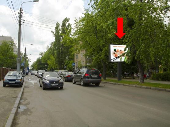 Фото рекламной плоскости по адресу Головко ул., 6 - ул. Гайсинская, напротив школы "Афины", в сторону пр. Лобановского