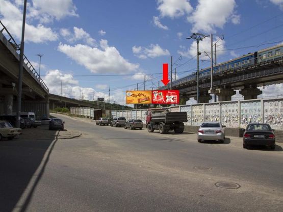 Фото рекламной плоскости по адресу Столичное шоссе, автостанция "Выдубичи", ст. м. "Выдубичи", правый