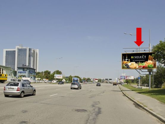 Фото рекламной плоскости по адресу Столичное шоссе, 500 м до поворота на Заболотного ул., в центр