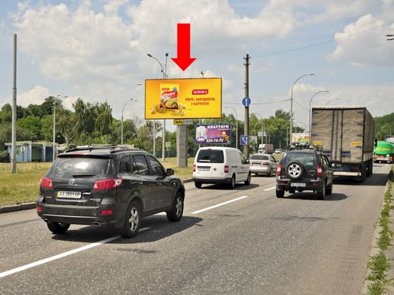 Фото рекламной плоскости по адресу Заболотного ул., 430 м от жд моста, разделитель, в сторону Одесская пл.